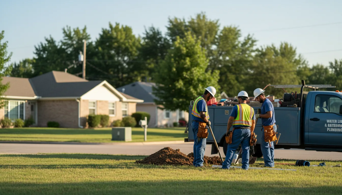 Residential water line and bathroom plumbing service in Hermleigh, TX